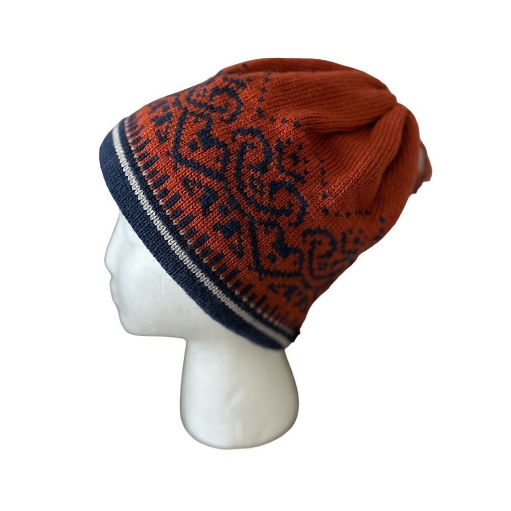 Turtle Fur Wool Beanie Hat Knitted Nordic Design Fleece Lined Size Med